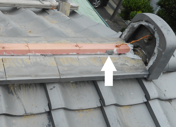 ガイドライン工法　棟補強金物を入れて取り直し